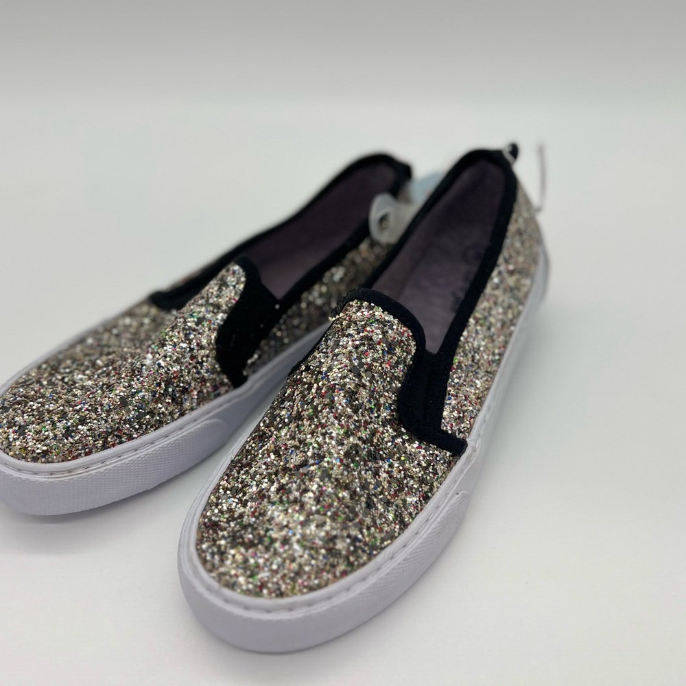 Girls' Carey Glitter Slip-On Sneakers Black - Cat & Jack Sz 3 big kid